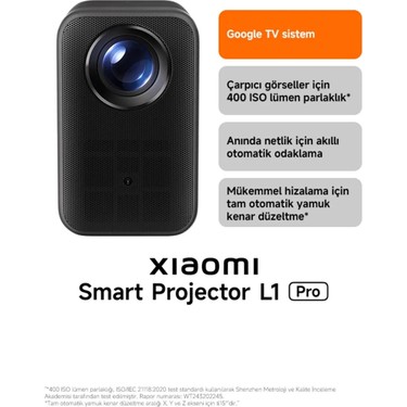 Xiaomi Smart Projector L1 Pro Projeksiyon Google TV Telefon Fiyatı