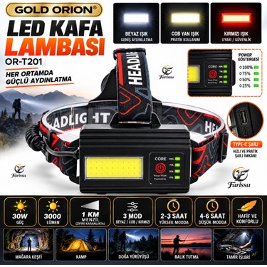 farissu 30W 3000 Lümen 1 KM Menzilli Zoomlu Kafa Lambası + Fiyatı