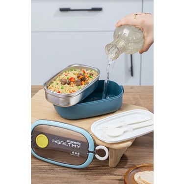 66729 Stainless Steel Vakumlu Lunch Box Iki Katlı Paslanmaz Fiyatı
