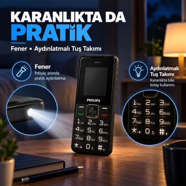 Philips Xenium E6105 4G Tuşlu Cep Telefonu Çift SIM Kartlı Fiyatı