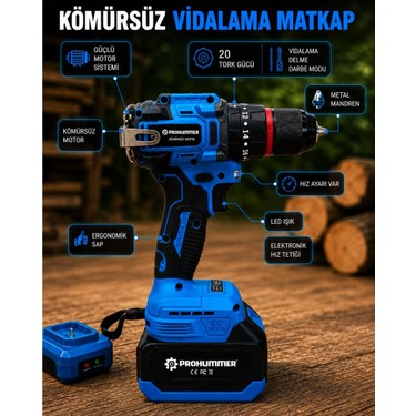 Prohummer PH343 Kömürsüz Akülü 3lü Bahçe Seti - 20CM Dal Fiyatı