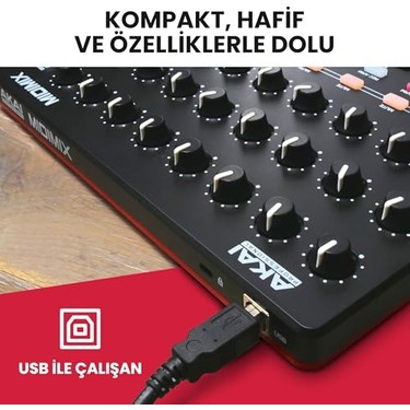 Akai Professional USB MIDIコントローラー セット Akai Professional Mıdımix USB Mıdı Mikser Kontrolör Fiyatı