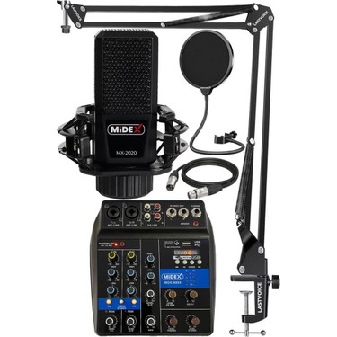 Midex MX-2020 Solo Mix Condenser Mikrofon ve Kayıt Mixer Fiyatı