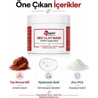 Reagain Fas Kırmızı Kil Yüz Maskesi – Arındırıcı ve Fiyatı