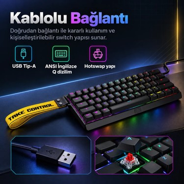 Wooting 60HE+ Ansı Lekker L60 Linear Manyetik Switch Gaming Fiyatı