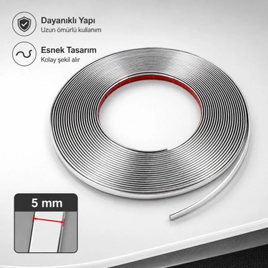 Karoq 5 mm Krom Nikelaj Görünümlü Esnek 3 Metre – Dekoratif Fiyatı