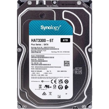 外付けハードディスク・ドライブ Synology HAT3300-6T 6TB SATA HDD Synology 6tb 3.5'' Nas 5400RPM (HAT3300-6T) Fiyatı
