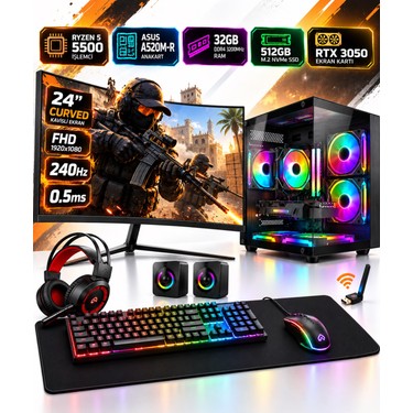 キーマウセットPC Ryzen7 2700X GTX1070 メモリ16GB Apphirex Ganker X67 Ryzen 5 5500 32GB Ram 512GB M.2 RTX3050 Fiyatı
