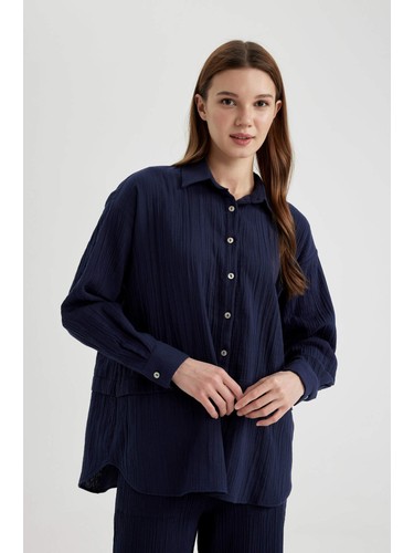 DeFacto Relax Fit Long Sleeve Tunic Shirt 2024, Buy DeFacto Online
