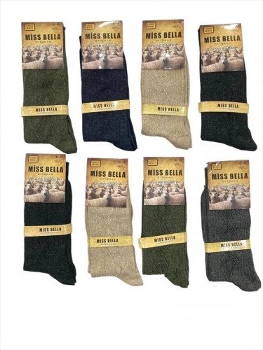 Belle Vista Miss Bella Lamswool Kışlık Erkek Çorap 8 Adet görsel 4