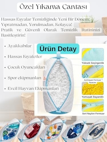 1001 2 Adet Spor Ayakkabı Yıkama Torbası, Sık Dokuma Kalın Kumaş, Yıkama Çantası, Hassas Çamaş görsel 5
