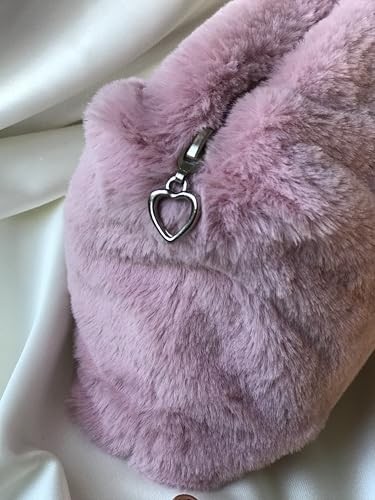 1001 Melsea Peluş Makyaj Çantası Pudra Pembe Organizer Seyahat Çantası görsel 4