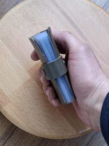 1001 Kredi Kartlık Hakiki Deri Içi Şeffaf 10 Bölmeli Mini Kartlık Kartvizitlik 9 x 7 cm (Yeşil) görsel 4