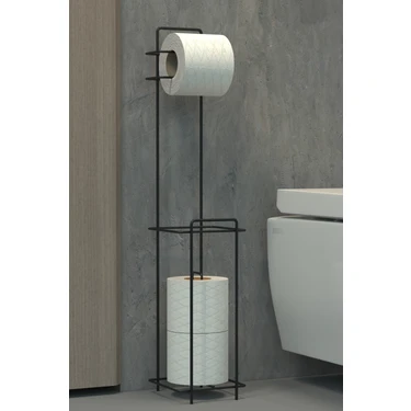 Zabata Tuvalet Kağıtlığı Wc Kağıtlık Yedekli Metal Tuvalet Kağıdı Standı Tutacağı