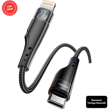 Rosstech 27W Usb-C To Lightning Süper Hızlı Şarj Kablosu (Rosstech Türkiye