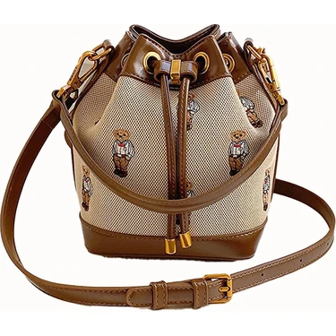 Beibaobao Bear Mr. Bear Crossbody Noe Omuz Çantası Kahverengi (Yurt