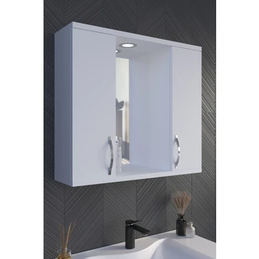 Akt Home Banyo Dolabı 80CM %100MDF Aynalı-Led