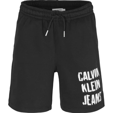 Calvin Klein Normal Siyah Erkek Şort Pıxel Logo Relaxed