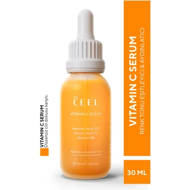 Leke Karşıtı Aydınlatıcı Vitamin C Serum Glutatyon, Ferulic Asit Ascorbic Asit 30