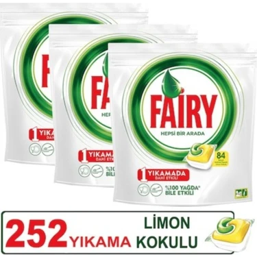 Fairy Bulaşık Makinesi Tableti Hepsi Bir Arada 84 x 3 252