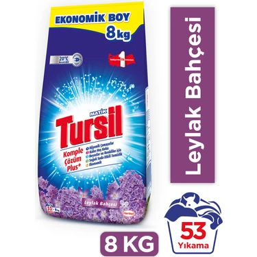 Tursil Matik 8 kg Leylak Bahçesi 53 Yıkama Ultra Temizlik ve Leke Çıkarma Gücü