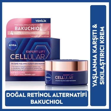 NIVEA Cellular Expert Lift Doğal Retinol Alternatifi Saf Bakuchiol ve Hyaluronik Asit içeren 