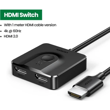 Kecilila Ugreen HDMI Splitter 4K HDMI Anahtarı Xiaomi Mi Kutusu Çift Yönlü 1x2/2x1 Adaptör HDMI