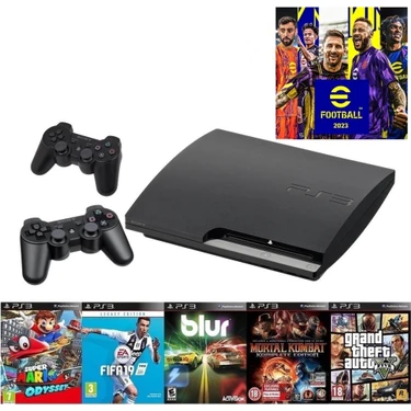 Sony Playstation 3 Slim + 2 Kol + 40