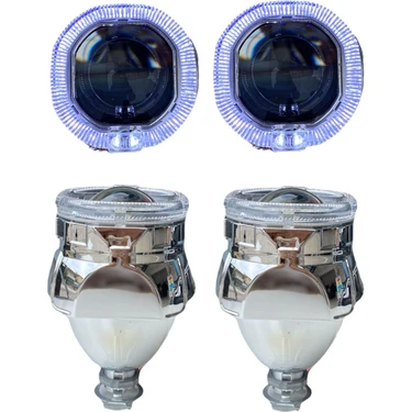 EKT 2.5 Inç Kare Angellı Bi-Xenon Mercek Beyaz Angel + Rgb Fiyatı