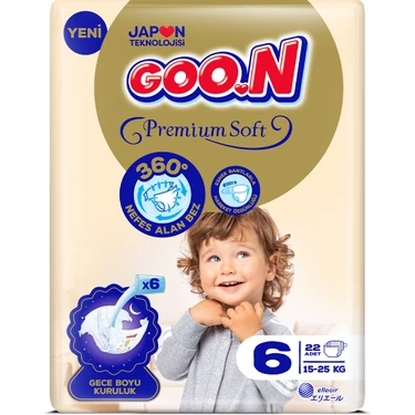 Goo.N Premium Soft 6 Numara Süper Yumuşak Bant Bebek Bezi - 22