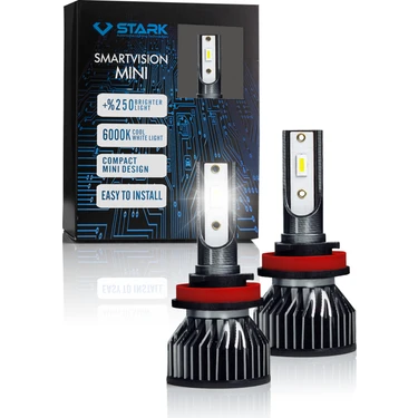 Stark Smart Vision Mini H8 LED Xenon Far Ampulü Kısa Tip Mini Slim Csp Şimşek