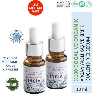 INCIA %100 Doğal Kaş Ve Kirpik Güçlendirici Serum Bitkisel Yoğunlaştırıcı Yoğun Bakım Yağı Vegan 10