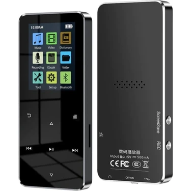 Bluetooth Lu Mp3-Mp4 Çalar Fm Radyolu Şarjlı Mp4 Player Dahili