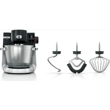 Bosch MUMS6ZS00 Serie 6, Mutfak Makinesi, 1600 W, Siyah, Fırçalanmış paslanmaz