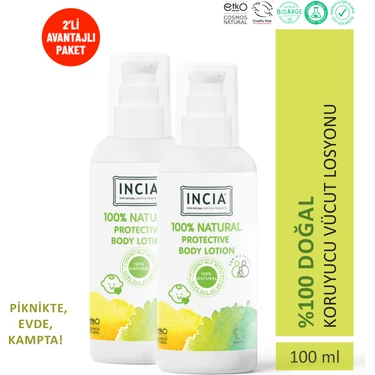 INCIA %100 Doğal Koruyucu Vücut Losyonu Sprey Yenidoğan Bebek Çocuk İçin Limon Okaliptus Vegan 100