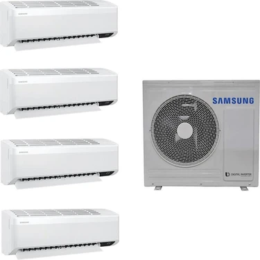 Samsung Wind Free (AJ100TXJ5KH/EA) 9+9+18+24 BTU 10 Kw Dış Ünite A++ 24000 BTU 1+4 Sistem Multi