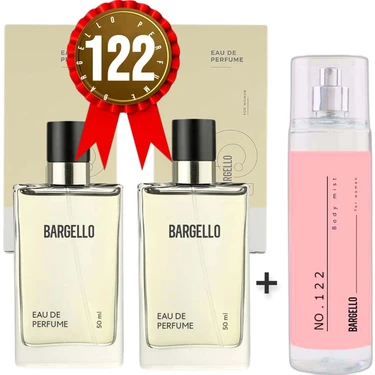 Bargello Parfüm 122x2(2adet) Kadın Oriental 50 Ml Edp + No122 Kadın Bodymist 200 Ml Edt