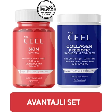 Vita Ceel 2'li Cilt Vitamini ve Magnezyum Complex, Collagen Tip 1,