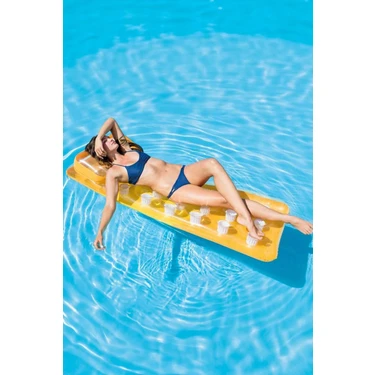 Intex 58890 188X71 cm Yastıklı Bardaklı Deniz Yatağı Idy