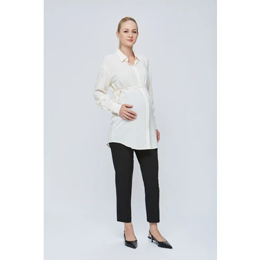 Motherway Kumaş Cigaret Hamile Pantolon %98 Pamuk ve Esnek Yapı ile Rahat