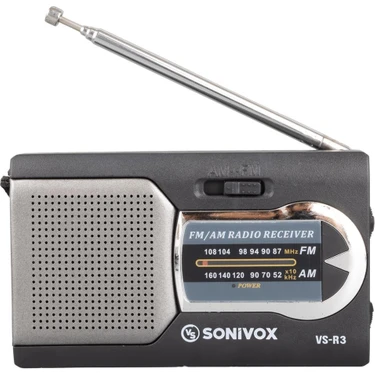 SONIVOX VS-R3 SİYAH RENK CEP TİPİ ANALOG FM