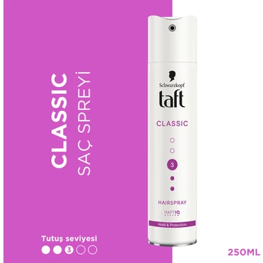 Taft Classic Ekstra Uzun Süreli Tutuş & Koruma Saç Spreyi 250 ml Tüm Saç