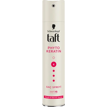Taft Saç Spreyi Ultra Güçlü Tutuş Orta Sertlik 250 ml Keratin ve Phyto Keratin İçerikli Tüm Saç