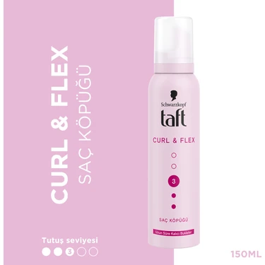 Taft Curl and Flex Saç Köpüğü 150 ml Kıvırcık Saçlar İçin Uzun Süre Kalıcı
