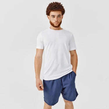 Decathlon Erkek Beyaz Nefes Alan Spor Tişörtü KIPRUN Dry 100 -