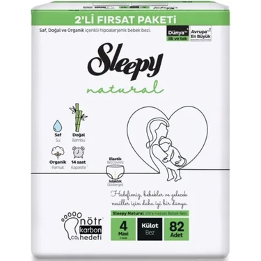 Sleepy Natural Külot Bebek Bezi 4 Beden Maxi 82'li Fırsat