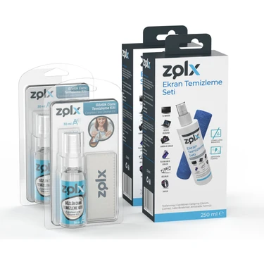 Zolx 30ML Gözlük Temizleme Kiti + Zolx 250ML Ekran Temizleme Ikili Set Lcd, Led, Ekran, Laptop,