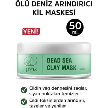 Jiyu Doğal Siyah Nokta ve Akne Karşıtı Gözenek Sıkılaştırıcı Kil Maskesi 50