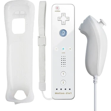 Papajack White-2set 2ın1 Nintendo Wii Konsolu Kablosuz Gamepad Denetleyicisi Nunchuck Uzaktan