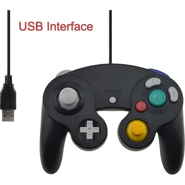 Papajack USB Siyah-Usb Kablolu Denetleyici Joypad Joystick Nintendo Için Gamecube Için Ngc Gc Için